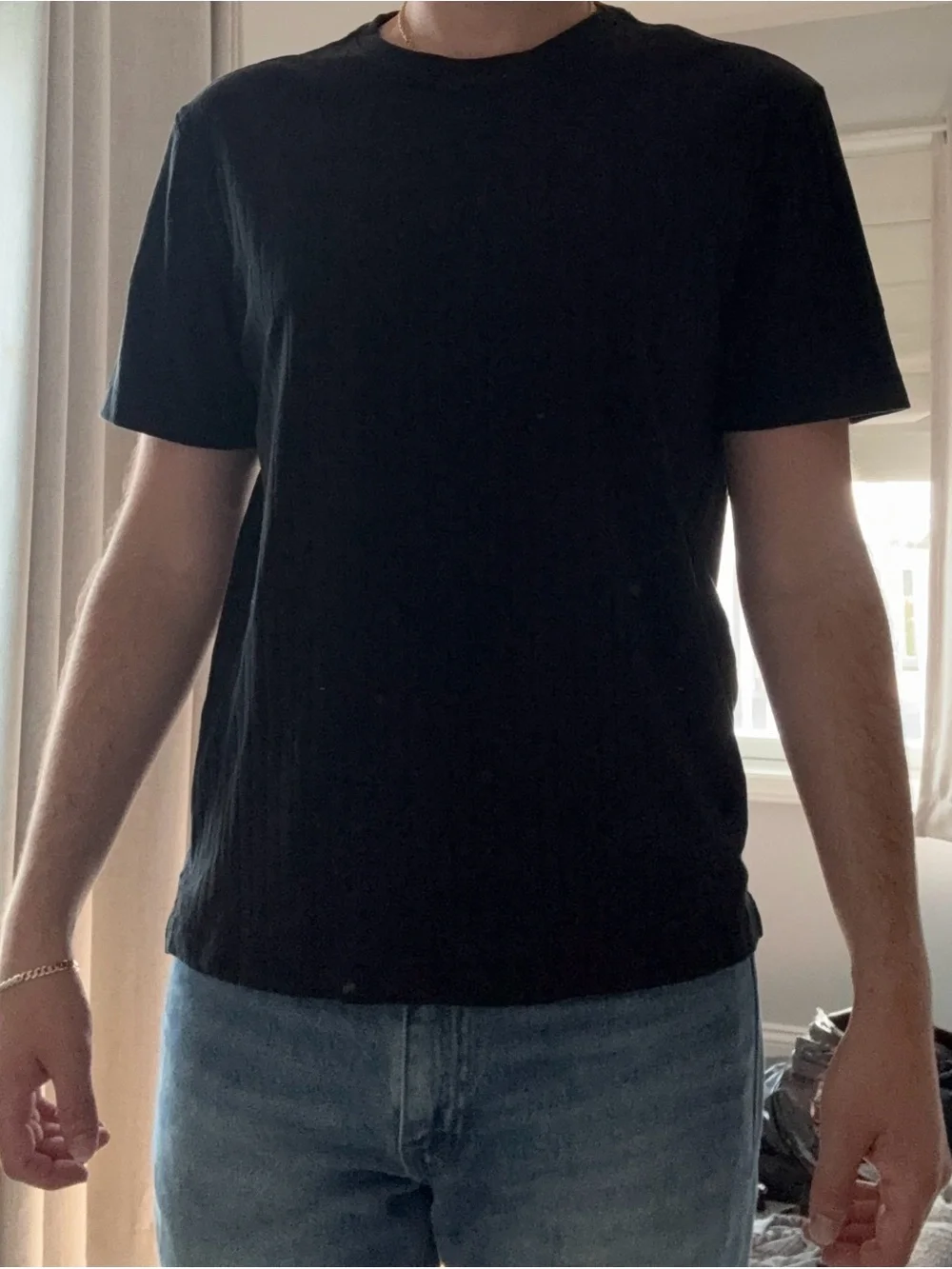 Banana Republic Black Ribbed Short Sleeve Top